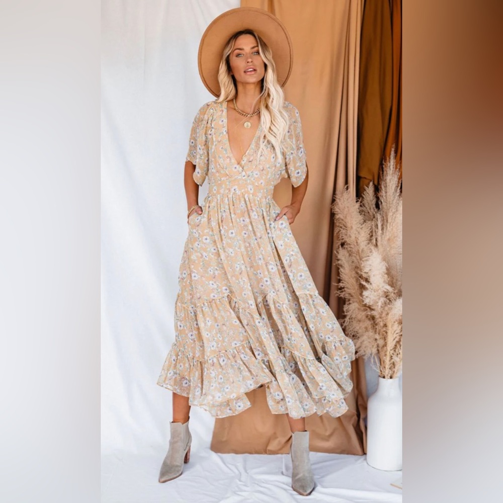 Tiered Floral, Maxi Dress by Vici